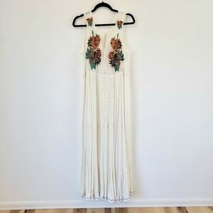 Lulus White Embroidered Boho Dress Open Back Tank Style Women’s XL?